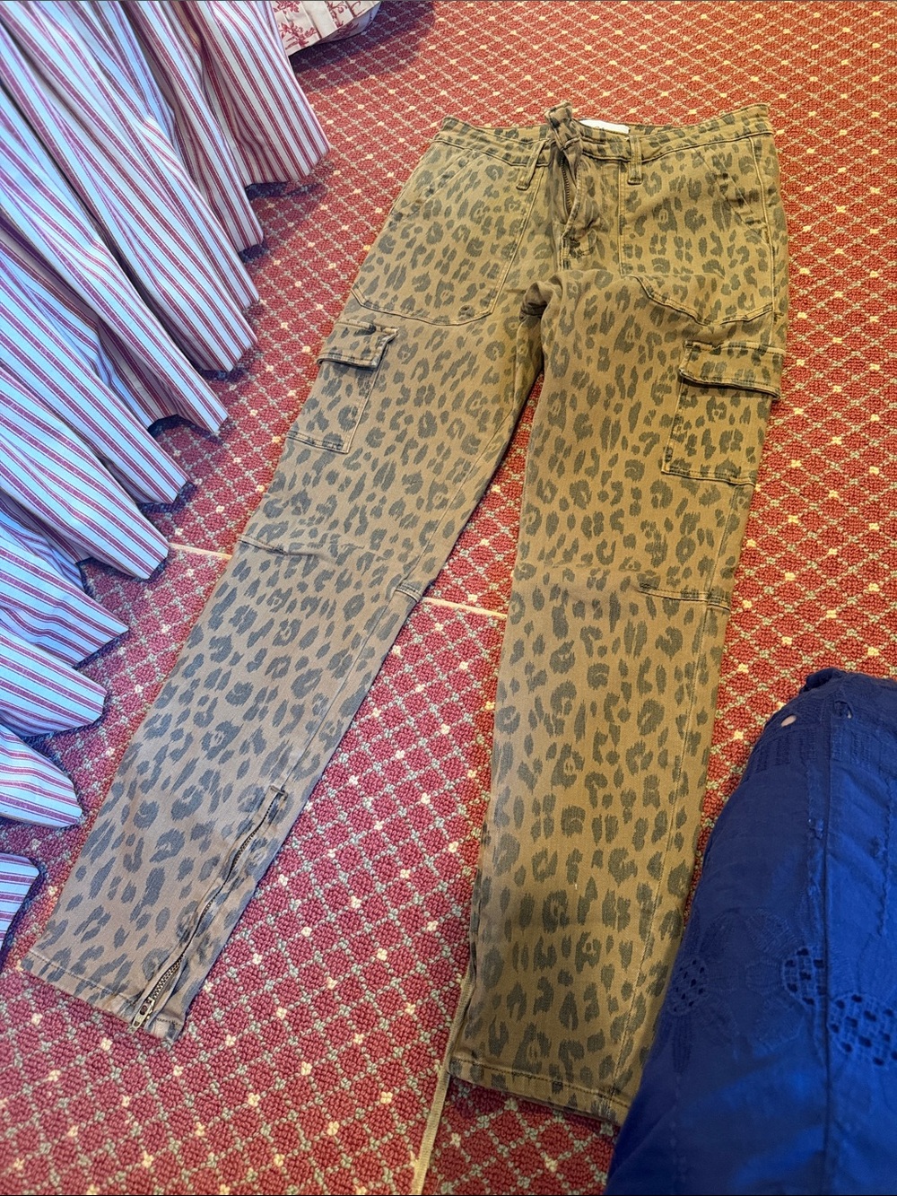 Frame Denim Leopard Skinny Cargo Jeans